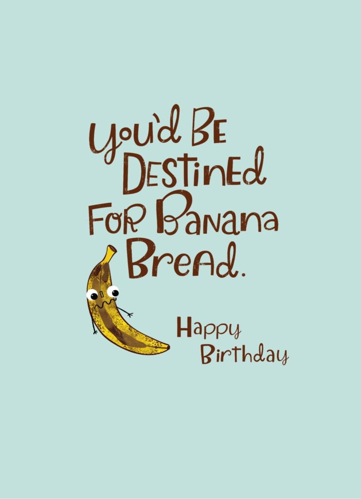 Banana Birthday Humor Personalized Greeting Cards by