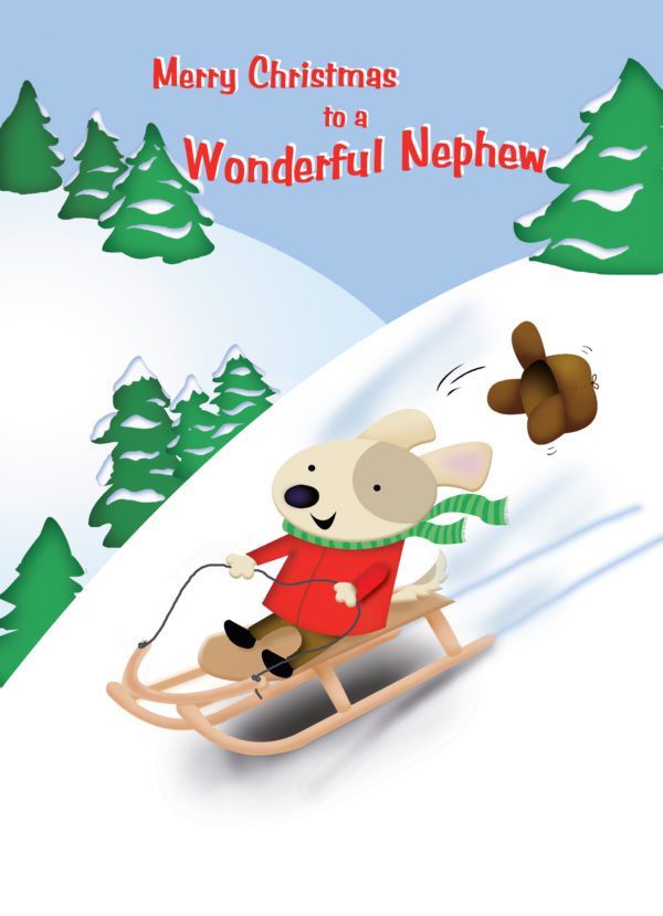 Sledding Christmas Puppy