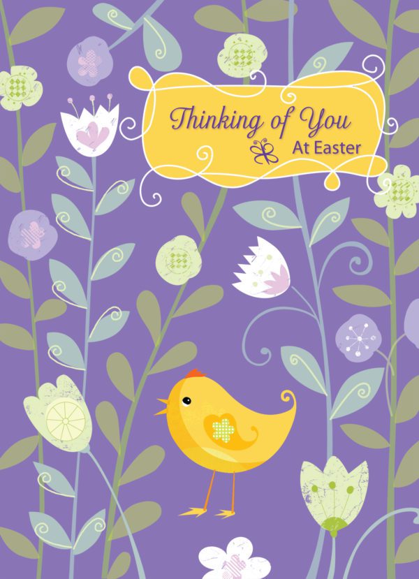 Chick Walking Through Flowers