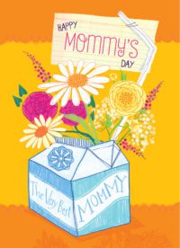 Very Best Mommy Milk Carton Floral